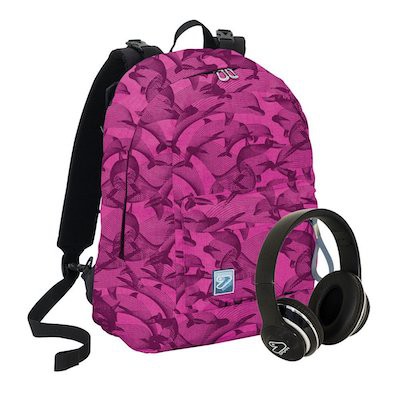 ZAINO SEVEN REVERSIBILE BACKPACK SOCIAL THE DOUBLE PROJECT + CUFFIE WIRELESS - ROSA